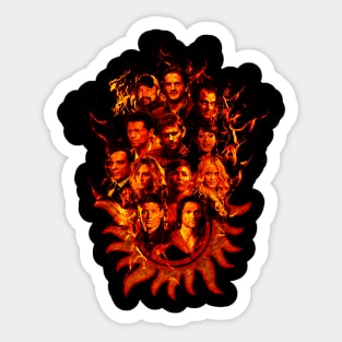 Supernatural Sketch - Fire Red Sticker